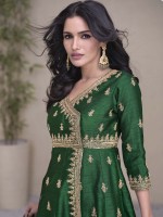 Forest Green Real Premium Silk Sharara Suit